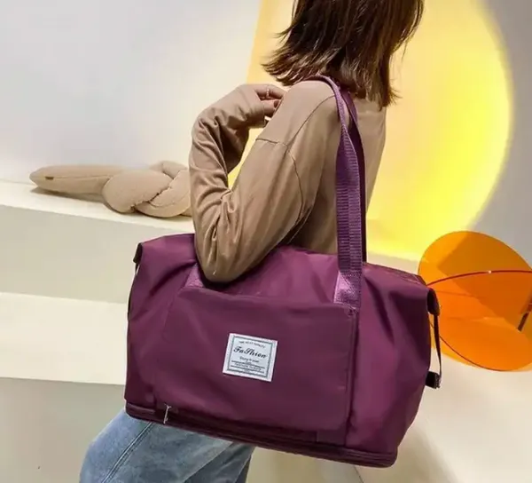 Purple Foldable Unisex Travel Duffle Bag | SYandMarket